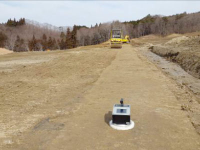 Fukuroda, Japan: embankment work for track-laying