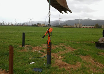 Sardinia, Italy: ramming pole test for solar plant